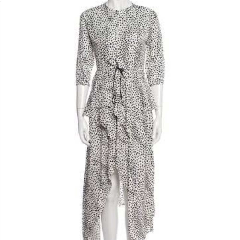 Maje White Black high low maxi dress